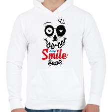 PRINTFASHION Mosolyogj - Férfi kapucnis pulóver - Fehér férfi pulóver, kardigán