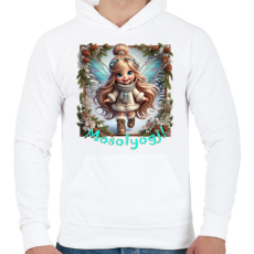 PRINTFASHION Mosolyogj! - Férfi kapucnis pulóver - Fehér