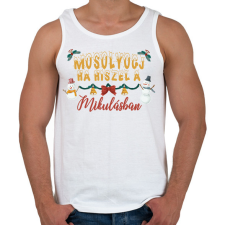 PRINTFASHION Mosolyogj, ha hiszel - Férfi atléta - Fehér atléta, trikó
