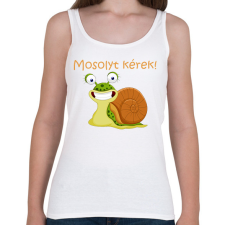 PRINTFASHION Mosolyt kérek - Női atléta - Fehér női trikó