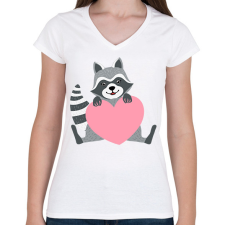 PRINTFASHION Mosómaci - Női V-nyakú póló - Fehér női póló