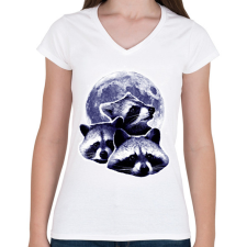 PRINTFASHION Mosómedvék - Női V-nyakú póló - Fehér női póló