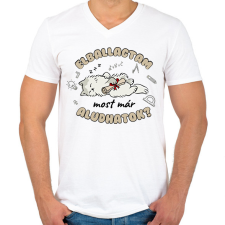 PRINTFASHION Most már aludhatok? - Férfi V-nyakú póló - Fehér férfi póló