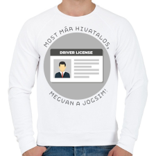 PRINTFASHION Most már hivatalos, megvan a jogsim! - Férfi pulóver - Fehér férfi pulóver, kardigán