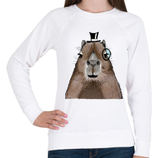 PRINTFASHION Mösziő Capybara - Női pulóver - Fehér női pulóver, kardigán