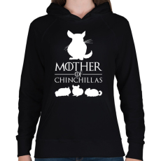 PRINTFASHION Mother of Chinchillas - Női kapucnis pulóver - Fekete