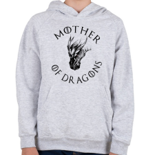 PRINTFASHION Mother of dragons - Gyerek kapucnis pulóver - Sport szürke gyerek pulóver, kardigán