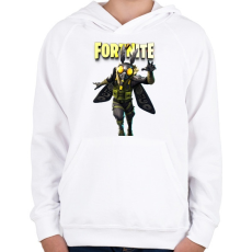 PRINTFASHION Mothmando Fortnite - Gyerek kapucnis pulóver - Fehér