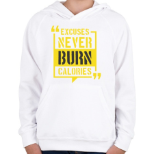 PRINTFASHION Motivációs felirat edzéshez - Gyerek kapucnis pulóver - Fehér gyerek pulóver, kardigán