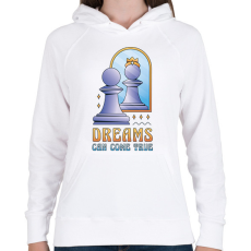 PRINTFASHION Motivációs sakk - Női kapucnis pulóver - Fehér