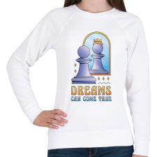 PRINTFASHION Motivációs sakk - Női pulóver - Fehér női pulóver, kardigán