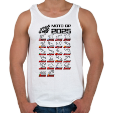 PRINTFASHION MOTO GP VERSENYNAPTÁR 2025 - Férfi atléta - Fehér atléta, trikó