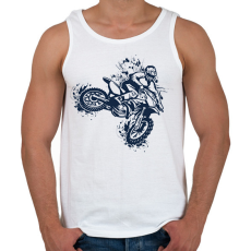 PRINTFASHION Motocross  - Férfi atléta - Fehér