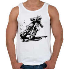 PRINTFASHION motocross - Férfi atléta - Fehér atléta, trikó