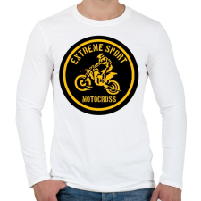 PRINTFASHION motocross - Férfi hosszú ujjú póló - Fehér férfi póló