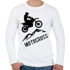 PRINTFASHION Motocross - Férfi hosszú ujjú póló - Fehér férfi póló