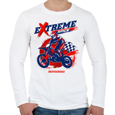 PRINTFASHION Motocross  - Férfi hosszú ujjú póló - Fehér férfi póló
