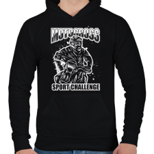 PRINTFASHION Motocross - Férfi kapucnis pulóver - Fekete férfi pulóver, kardigán