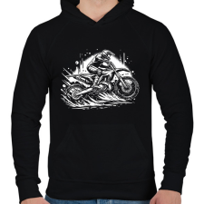 PRINTFASHION Motocross - Férfi kapucnis pulóver - Fekete férfi pulóver, kardigán
