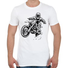 PRINTFASHION motocross - Férfi póló - Fehér férfi póló