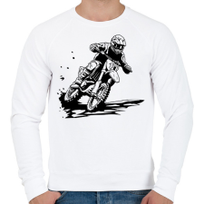 PRINTFASHION motocross - Férfi pulóver - Fehér férfi pulóver, kardigán