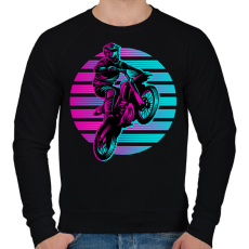 PRINTFASHION Motocross - Férfi pulóver - Fekete