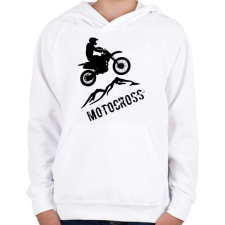 PRINTFASHION Motocross  - Gyerek kapucnis pulóver - Fehér gyerek pulóver, kardigán