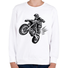 PRINTFASHION motocross - Gyerek pulóver - Fehér