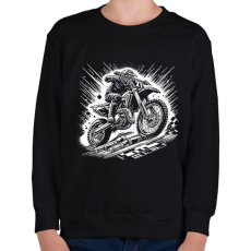 PRINTFASHION motocross - Gyerek pulóver - Fekete