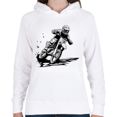 PRINTFASHION motocross - Női kapucnis pulóver - Fehér