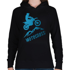 PRINTFASHION Motocross  - Női kapucnis pulóver - Fekete