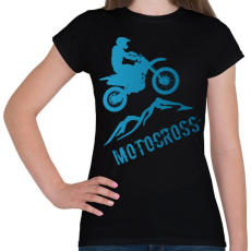 PRINTFASHION Motocross  - Női póló - Fekete