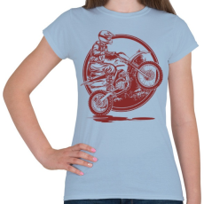 PRINTFASHION Motocross - Női póló - Világoskék