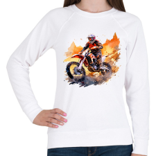 PRINTFASHION Motocross - Női pulóver - Fehér női pulóver, kardigán