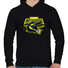 PRINTFASHION Motocross sisak - Férfi kapucnis pulóver - Fekete férfi pulóver, kardigán
