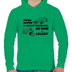 PRINTFASHION Motor 4 Life - Férfi kapucnis pulóver - Zöld