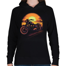 PRINTFASHION Motor a naplementében - Női kapucnis pulóver - Fekete női pulóver, kardigán