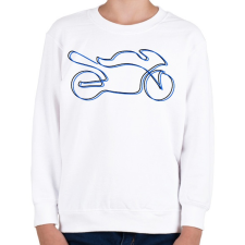 PRINTFASHION motor egyvonallalkék - Gyerek pulóver - Fehér gyerek pulóver, kardigán