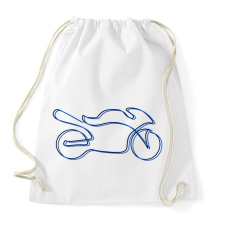 PRINTFASHION motor egyvonallalkék - Sportzsák, Tornazsák - Fehér tornazsák