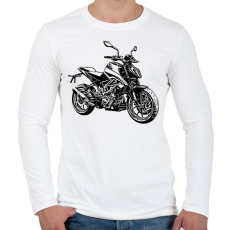 PRINTFASHION motor - Férfi hosszú ujjú póló - Fehér