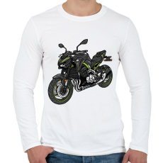 PRINTFASHION motor - Férfi hosszú ujjú póló - Fehér