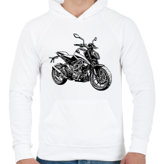 PRINTFASHION motor - Férfi kapucnis pulóver - Fehér