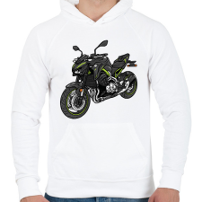 PRINTFASHION motor - Férfi kapucnis pulóver - Fehér férfi pulóver, kardigán