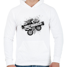 PRINTFASHION motor - Férfi kapucnis pulóver - Fehér férfi pulóver, kardigán