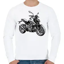 PRINTFASHION motor - Férfi pulóver - Fehér férfi pulóver, kardigán