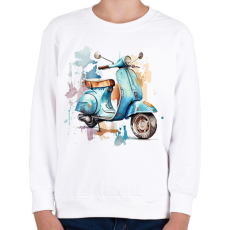 PRINTFASHION Motor  - Gyerek pulóver - Fehér