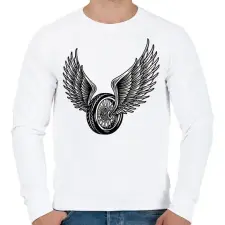 PRINTFASHION Motor kerék - Férfi pulóver - Fehér férfi pulóver, kardigán