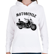 PRINTFASHION motor - Női kapucnis pulóver - Fehér