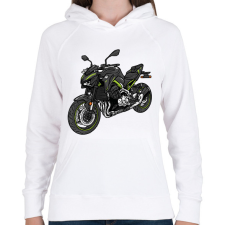 PRINTFASHION motor - Női kapucnis pulóver - Fehér női pulóver, kardigán