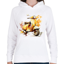 PRINTFASHION Motor  - Női kapucnis pulóver - Fehér női pulóver, kardigán